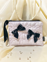 Glossy Organza Ribbon Zip-pouch (M)