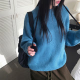 [Wool 10/6color] タムタムコージービビッドラウンドルーズフィット長袖ニット