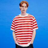 ドルフィンストライプハーフスリーブニット/Dolphin stripe half sleeve knit