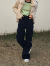 Softly corduroy boot-cut pants