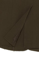 OVERFIT CUT OFF BLAZER [BROWN]