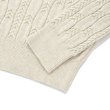 スモールチェリークロップ丈ニット／SMALL CHERRY CABLE CROP KNIT [CREAM]