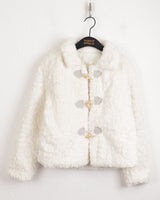 Kaia Rabbit Fur Quilted Soft Collar Crop Coat Jacket