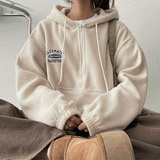 Crete Embroidery Fleece Semi-Zipup Hoodie