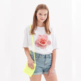 フラワープリントワイド半袖Tシャツ / flower print wide short sleeve t-shirt (4470383673462)