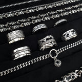 Rough9 silver ring (4596806778998)