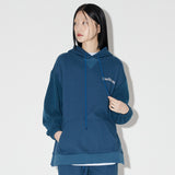 Lettering Knit Contrast Hoodie [VINTAGE BLUE] (6618799374454)