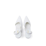 Stiletto Sling-Back Sandal Heel(White)