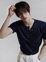 [COSYHARU MADE] single cotton short-sleeved shirt