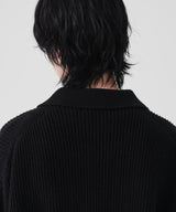 RELAXED KNIT  COLLAR CARDIGON (BLACK)