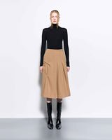 DOZI - Pinched Midi Skirt _ Beige