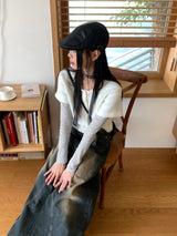 Muran brush fur short sleeve cardigan