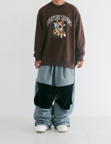 ラッキージャングルクルーネック / BSR2223FWPO069 LUCKY JUNGLE CREWNECK BROWN