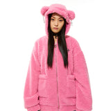 0 5 Punk Bear Fleece Jacket - PINK (6626828615798)