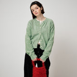 METAL KNIT CARDIGAN, GREEN