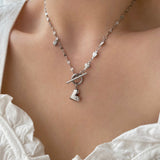 トグルバーハート2ウェイネックレス/ssgh toggle bar heart two-way necklace
