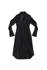 MAXI LEATHER SHIRT #BLACK