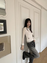 ウィサーウォッシングロングワイドデニムパンツ/ Whiser Washing Long Wide Denim Pants