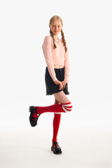 スモールチェリーケーブルクロップニット／SMALL CHERRY CABLE CROP KNIT [SALMON]