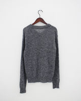アルファシースルーVネックニット / Alpha see-through V-neck knit (4color)