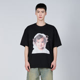 BABY FACE WAVE HAIR SHORT SLEEVE T-SHIRT BLACK 
