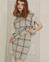 GRANNY SQUARE KNIT MINI SKIRT SAND BEIGE (6691436986486)