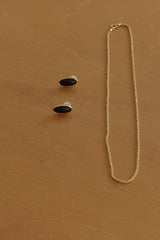 Oval onyx earrings
