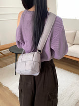 Pulson Square Grid Padding Shoulder Cross Bag