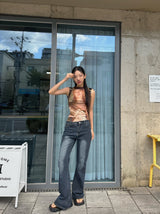 Jean blue bootcut long denim