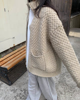 (Unisex) ヘイジーニットジップアップ