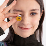 チャビーハートペンダントサージカルオープンリング/Chubby heart pendant surgical open ring (yellow)