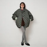 RIBBON PADDED JUMPER, FLORAL BLACK