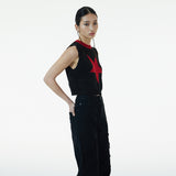 BLACK STAR CROP KNIT