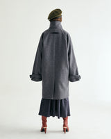 UNISEX WOOL RAGLAN HIDDEN COAT W - TWILL GRAY (6636060770422)