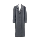 [UNISEX]ウールバックボタンマキシロングコート(ブラック)