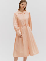 Pintuck cotton dress - Salmon pink (6682591985782)