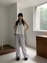 マヤタビンテージホルターストラップポイントレイヤードノースリーブ