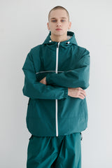ラウンドラインフーデッドジャケット/BSR2223FWJK046 ROUND LINE HOODED JACKET GREEN
