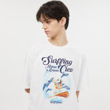 パピードルフィンサーフィンクルー半袖Tシャツ/Puppydolphin surfing crew half sleeve tshirts