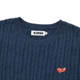 SMALL CHERRY CABLE CROP KNIT [INDIGO BLUE]
