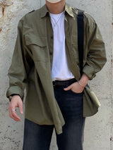 ピーチオーバーフィットシャツ/ポケットシャツ/PEACH OVERFIT TWO POCKET SHIRTS(3COLOR)