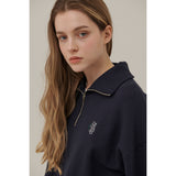 スモールロゴハーフジップアップスウェットシャツ / SMALL LOGO HALF ZIPUP SWEATSHIRT_NAVY