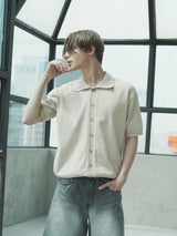 オープン半袖ニット / T1015 OPEN SHORT-SLEEVED KNIT_BEIGE