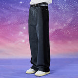 サイドペインティングワイドデニムパンツ / Side painting wide denim pants