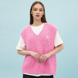 コットンブークレVネックベスト / Cotton boucle v neck vest