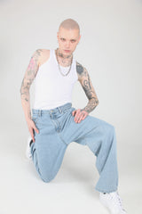 スケーターバギーデニムパンツ / Skater Baggy Denim Pants Light Blue
