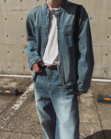 ジッパーデニムバイカージャケット