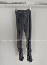 velvet shirring bootcut pants