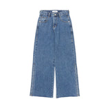 ワイドフィットスリットミディアムブルーデニムパンツ/WIDE FIT SLIT MEDIUM BLUE DENIM PANTS [16634]