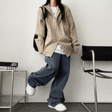 カオシックソフトツイスト2wayニットジップアップ